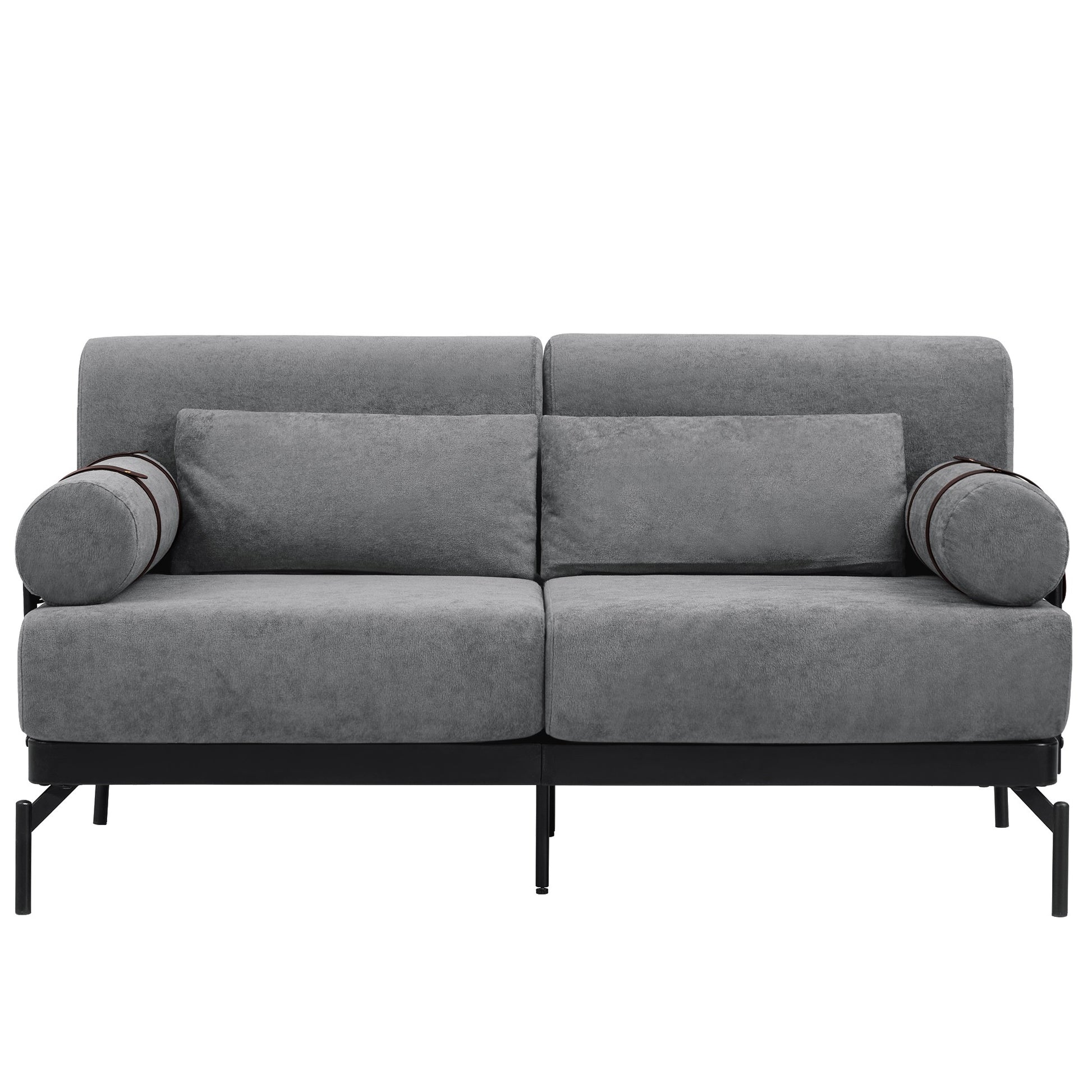 Dimakai 59-in W Modern Gray Chenille 2-seater Loveseat
