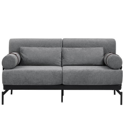 Dimakai 59-in W Modern Gray Chenille 2-seater Loveseat