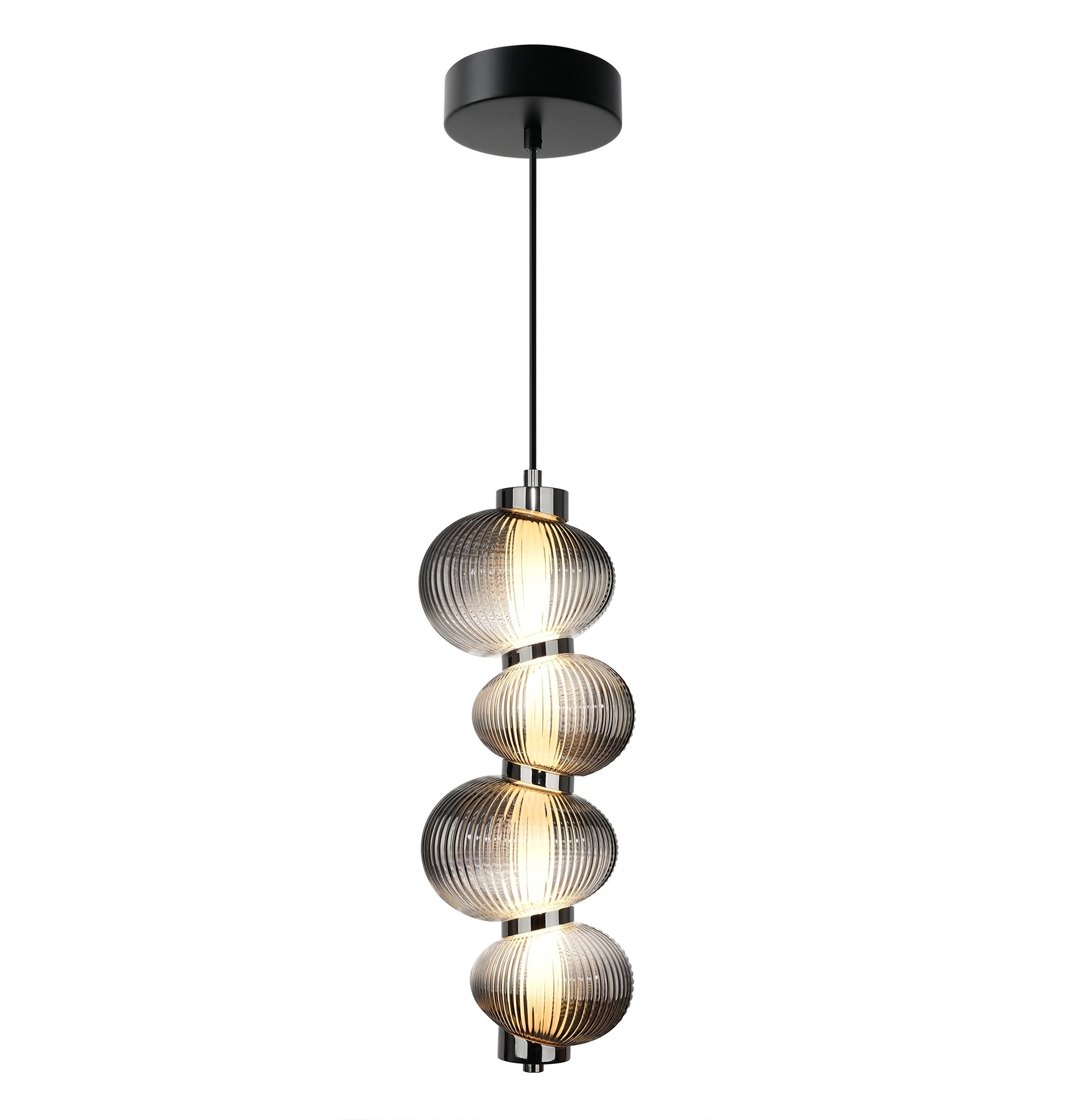 ARTCRAFT Ava 1 -Light Chrome Modern/contemporary Stained glass Glass Geometric LED Medium Indoor Hanging Pendant Light