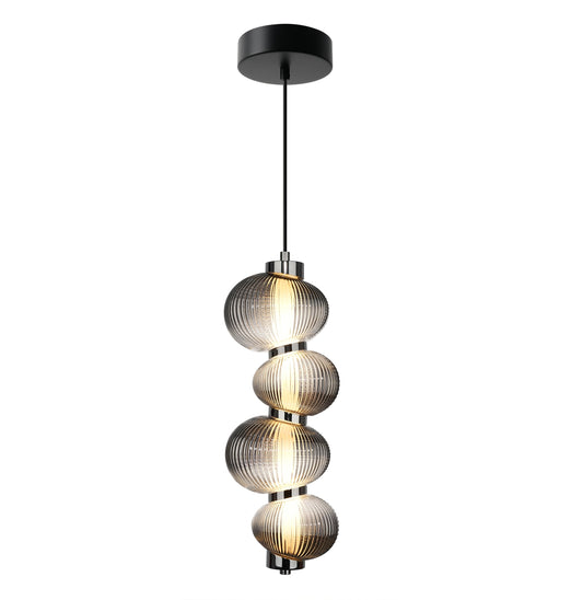 ARTCRAFT Ava 1 -Light Chrome Modern/contemporary Stained glass Glass Geometric LED Medium Indoor Hanging Pendant Light