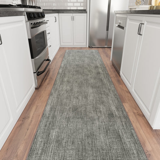 Ottomanson 2'7" x 51' Non-Slip Custom Cut Carpet for Hallways 3 x 51 (ft) Loomed Polyester Solid Brown Rectangular Indoor Solid Spot Clean Only Pet Friendly Runner rug