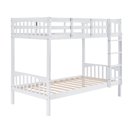 Outopee White Twin over twin Bunk Bed