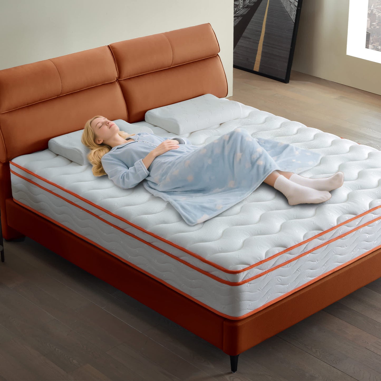 Vynxaria  Full Size Mattress 10 Inch Hybrid Memory Foam Full Mattress in a Box with Pocket Spring 10inch Medium Firm Mattresses