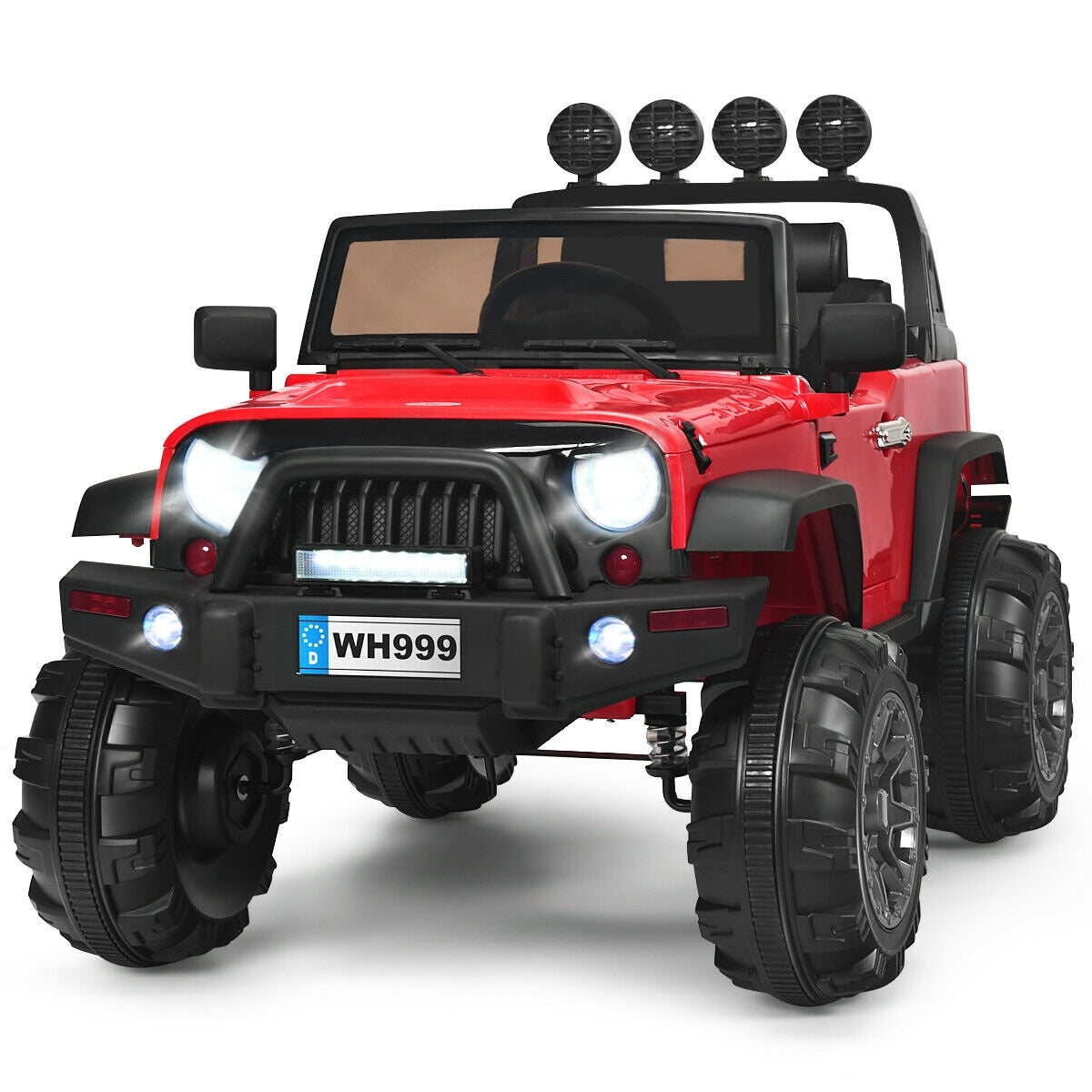 Slickblue 12V Kids Ride-On Truck Red (Battery Included) â€“ Remote Control and Foot Pedal â€“ Indoor/Outdoor