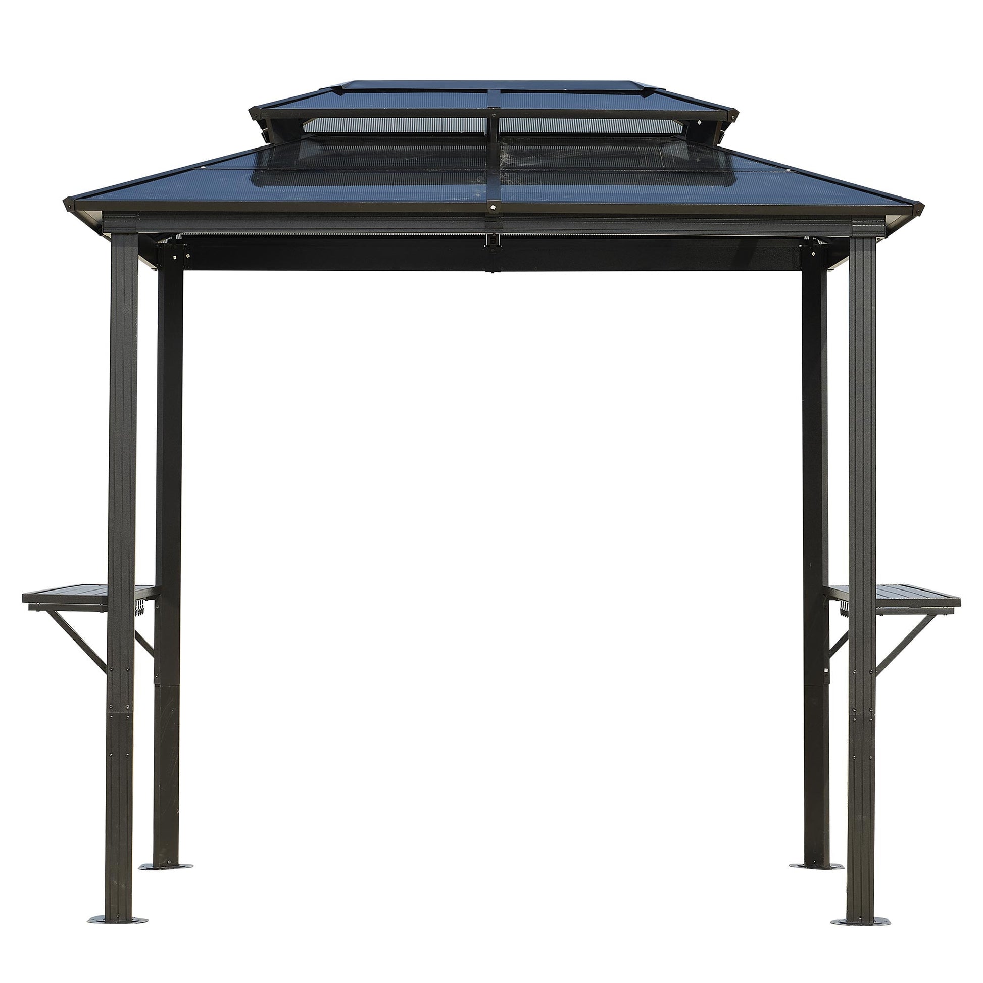 Bybafun 8-ft x 5-ft Gray Grill Gazebo with Hardtop Roof