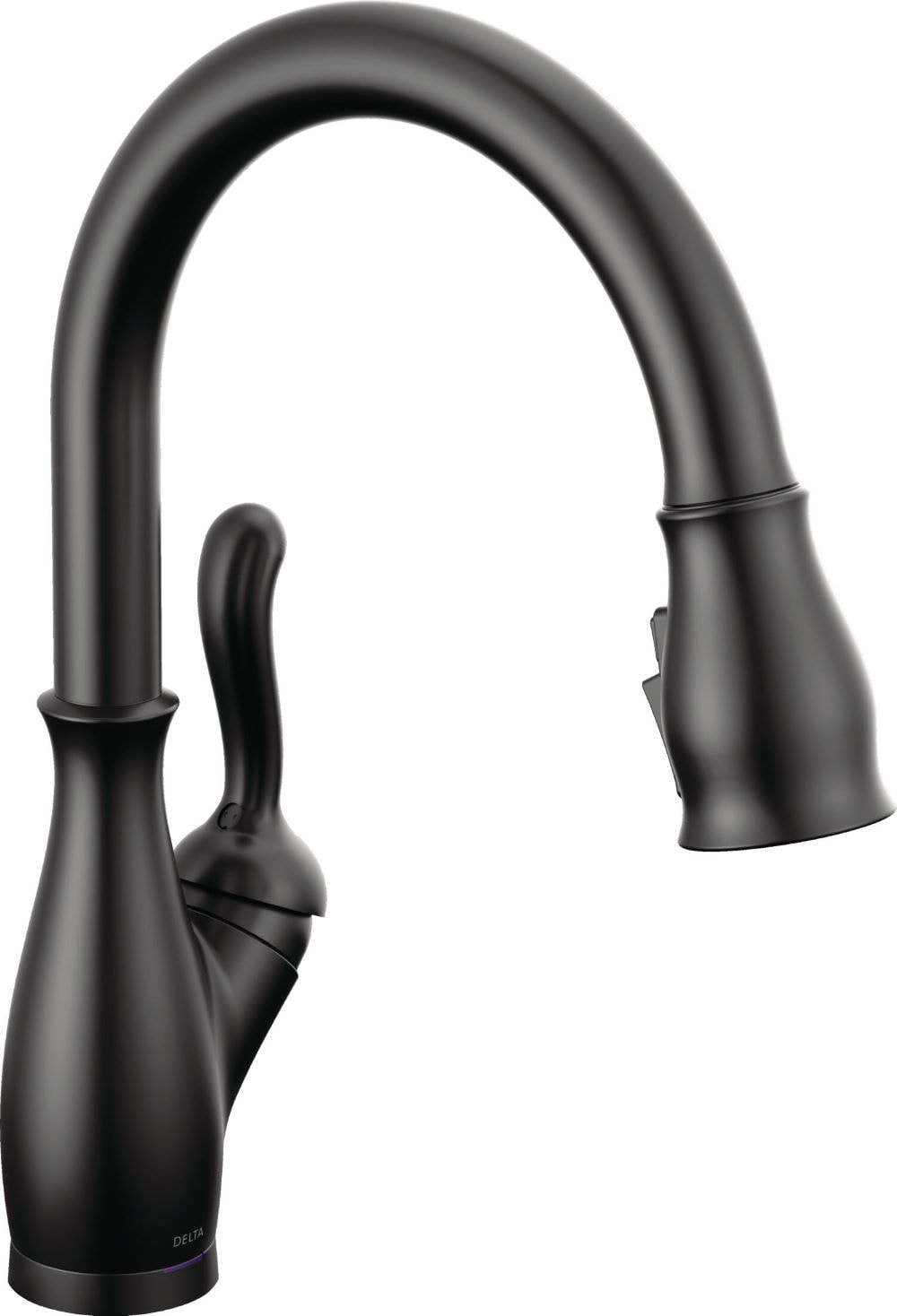 Delta Leland Matte Black Single Handle Deck-mount Touchless Pull-down Kitchen Faucet with Sprayer (Includes Deck Plate)