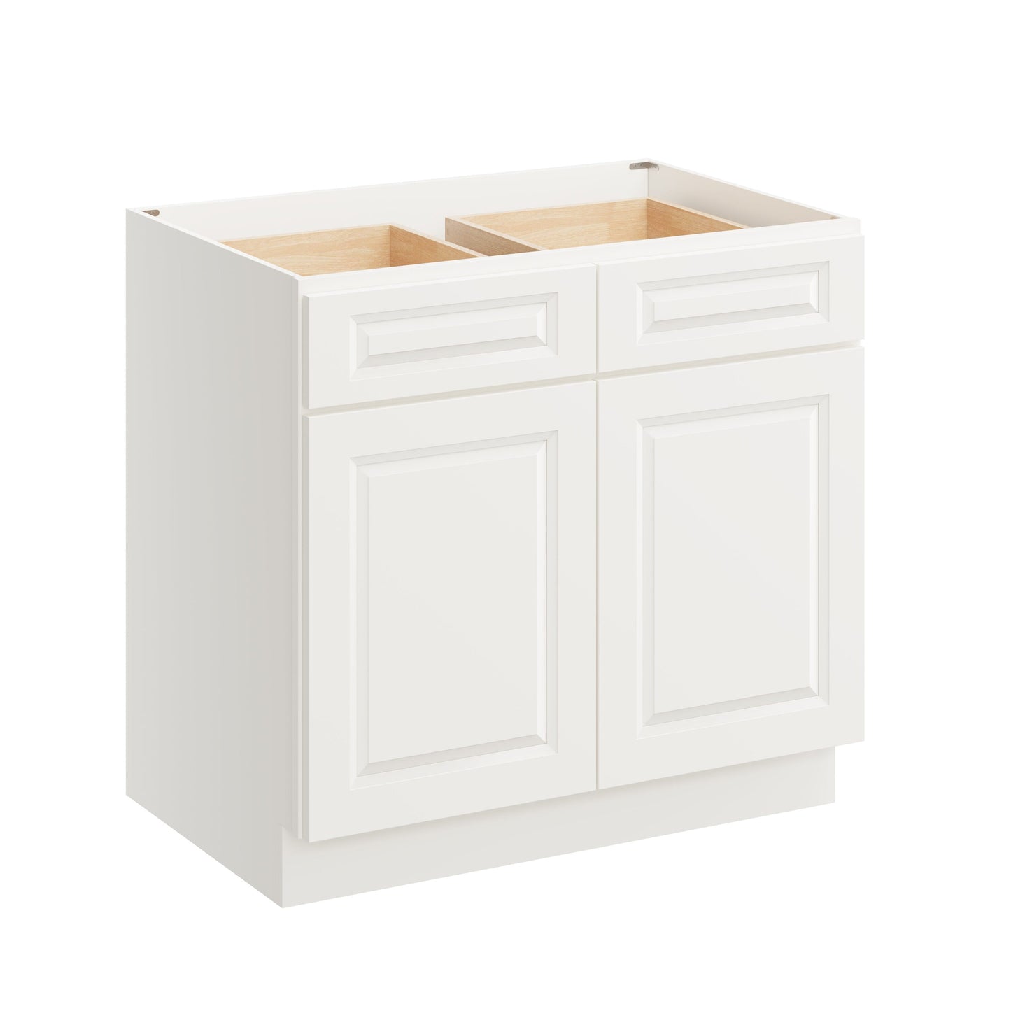 Boyel Living 36 Inch Glacier White Kitchen Base Cabinet with Full Overlay Doors