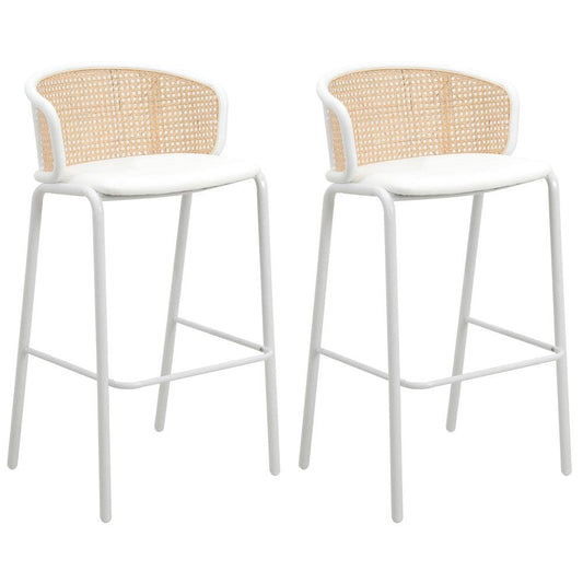 Leisuremod Seat and White Powder Coated Steel Frame Set of 2