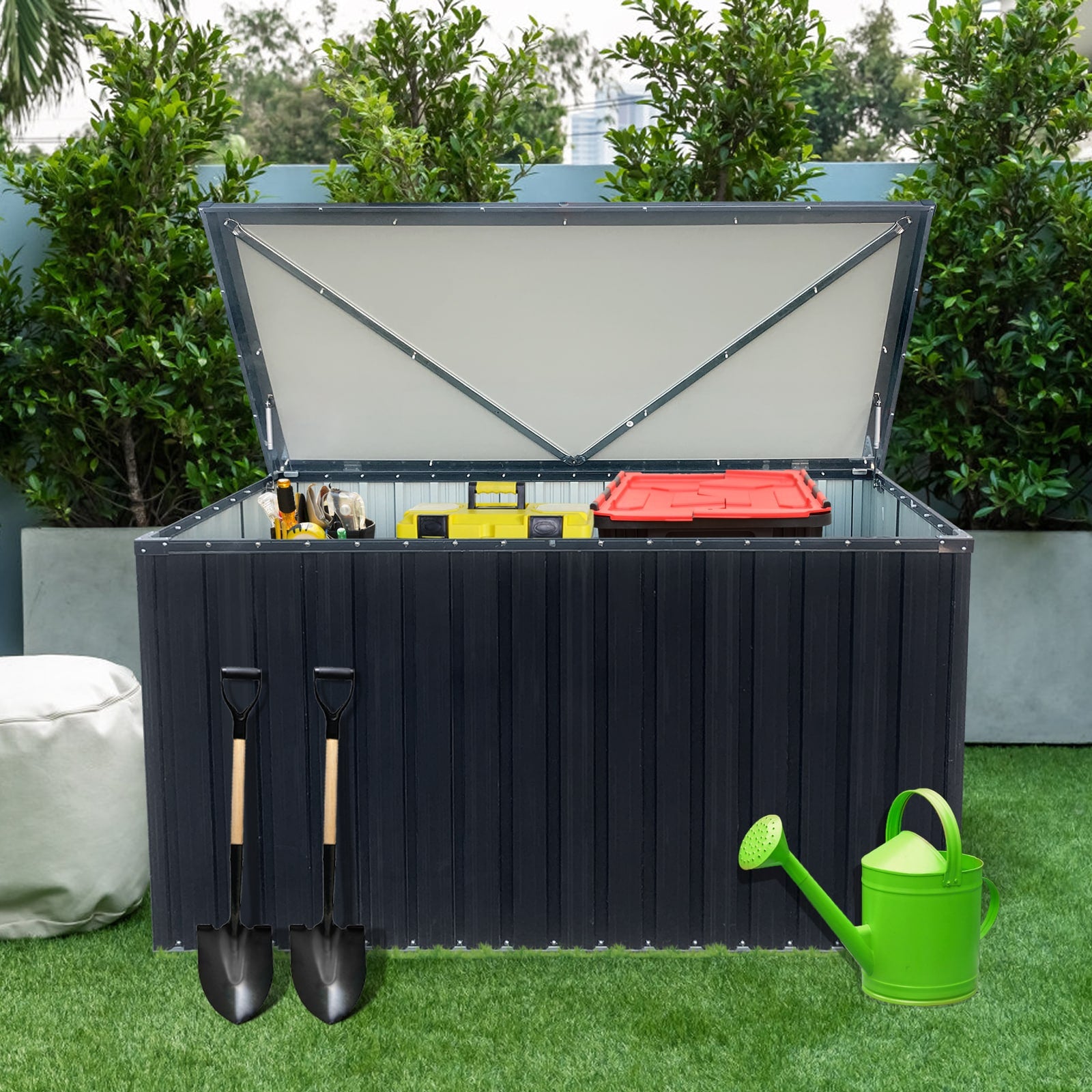 Tatayosi Outdoor Metal Storage Box Medium Capacity for Outdoor Use