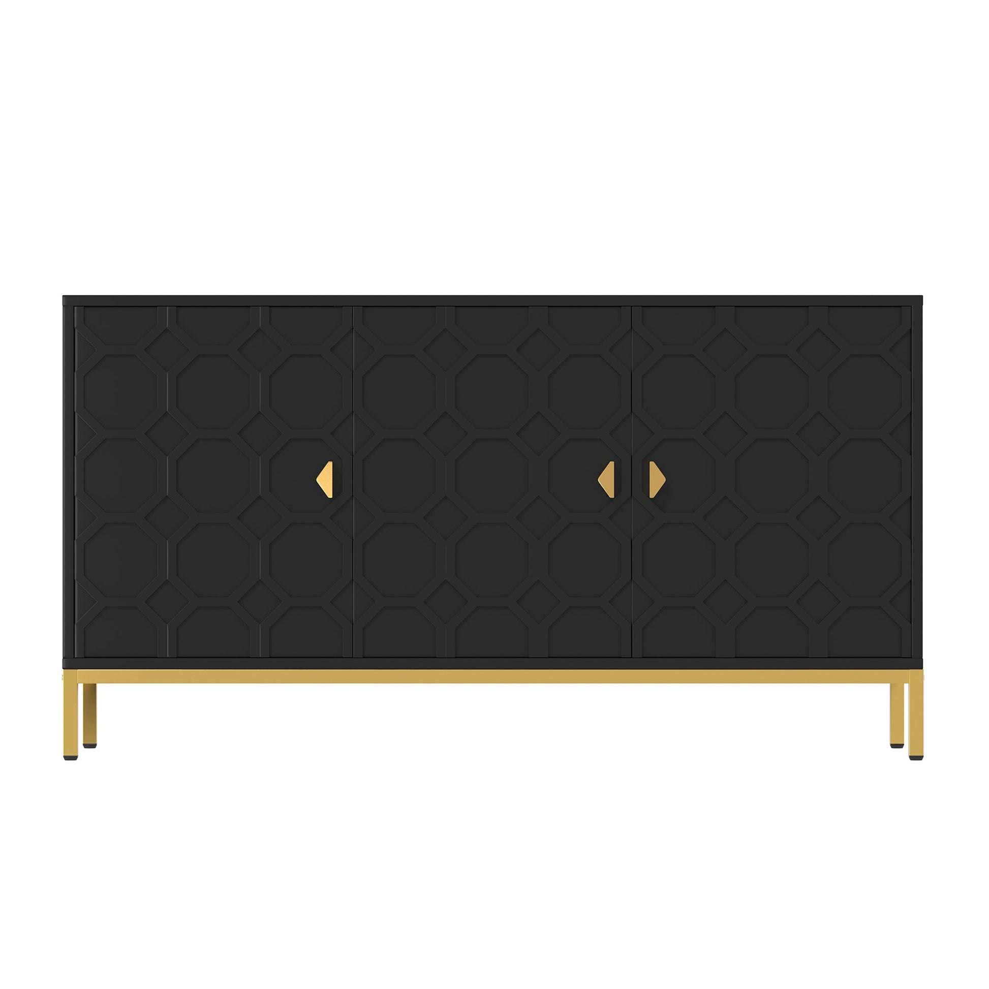 Boyel Living 26.2 in. H Freestanding Storage Cabinet 3-Door Accent Cabinet in Black