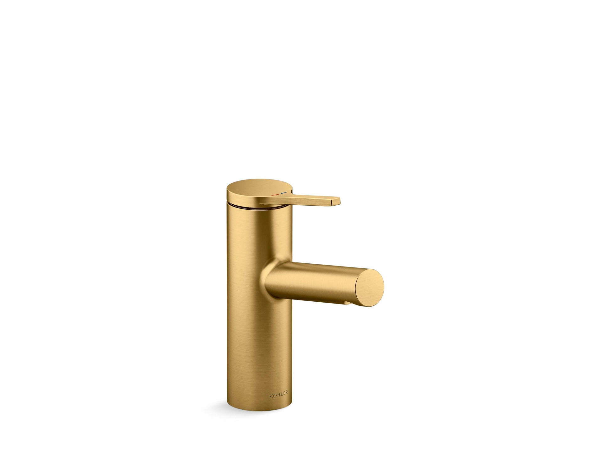 KOHLER Elate Vibrant Brushed Moderne Brass Single hole 1-handle High-arc Residential Handle Bathroom Sink Faucet with Drain