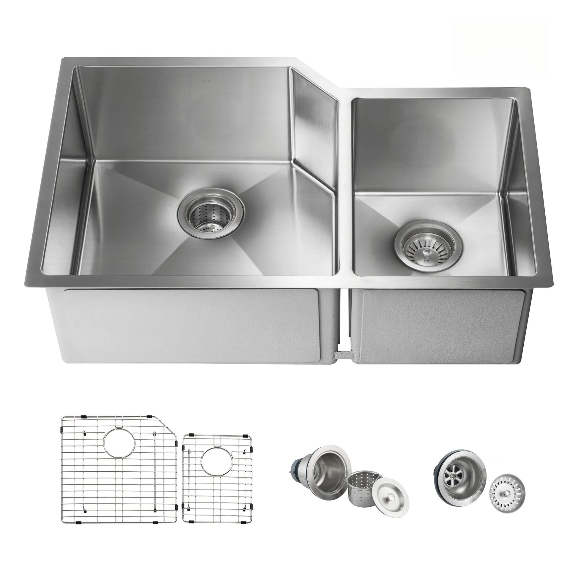 Innobule SINK Undermount 32-in x 20-in Stainless steel Double offset bowl Kitchen Sink