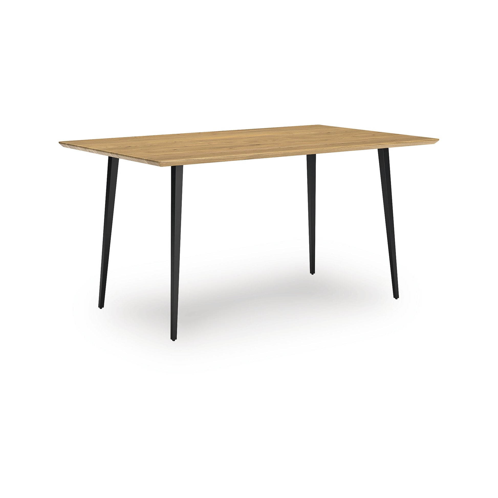 Signature Design by Ashley Gretlynn Light Acacia Wood and Black Metal Rectangular Dining Table with Industrial Legs