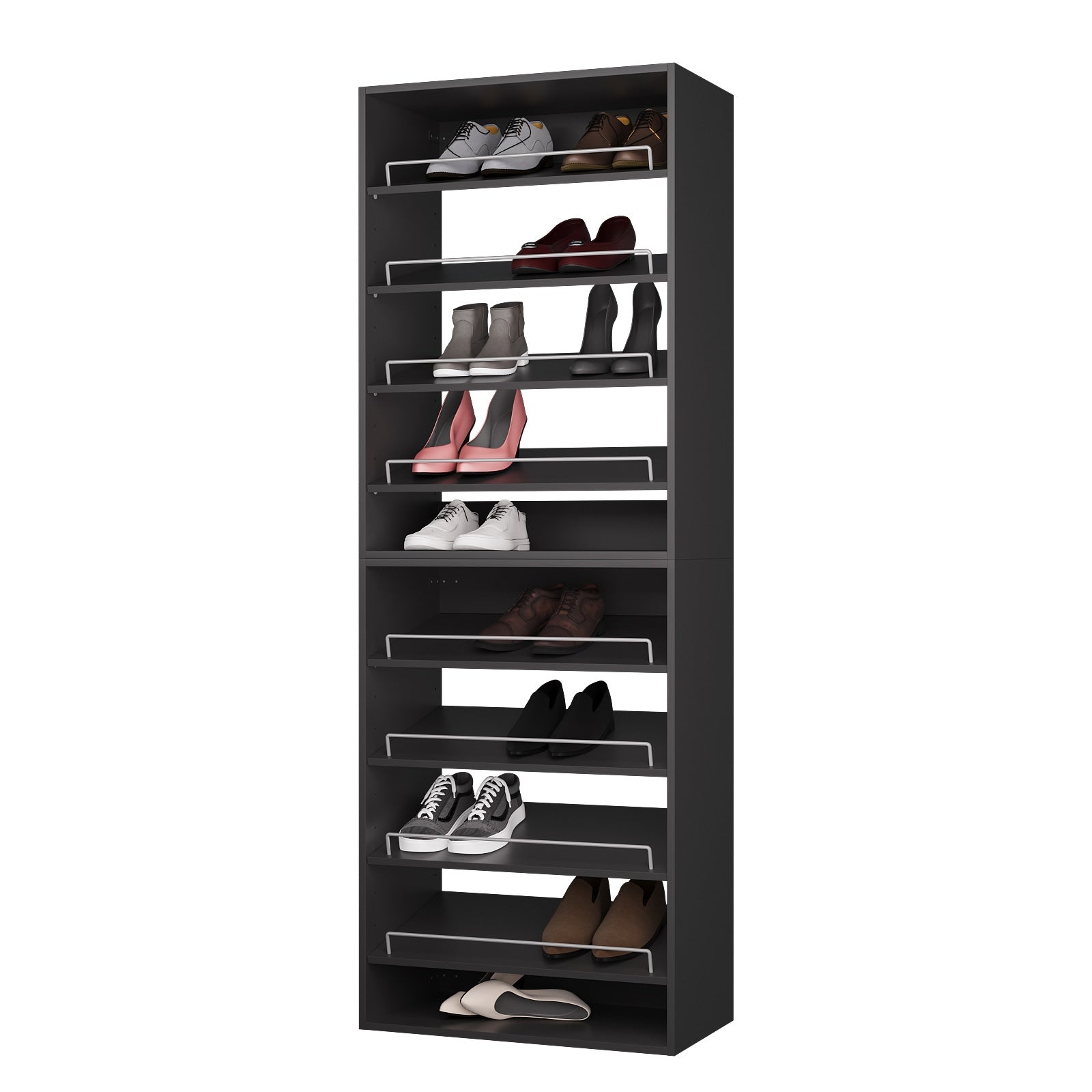 LOVMOR  25.5 in Black Modular Closet System Unit-Customizable Wall Mounted Walk-In Closets for Bedroom or Walk-in Closet