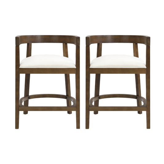 Christopher Knight Home Rubberwood Counter Stools (Set of 2)-Beige