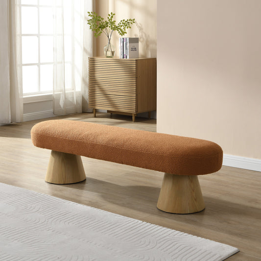 Christopher Knight Home Manila 64 Inch Oval Dining Ottoman Bench Orange