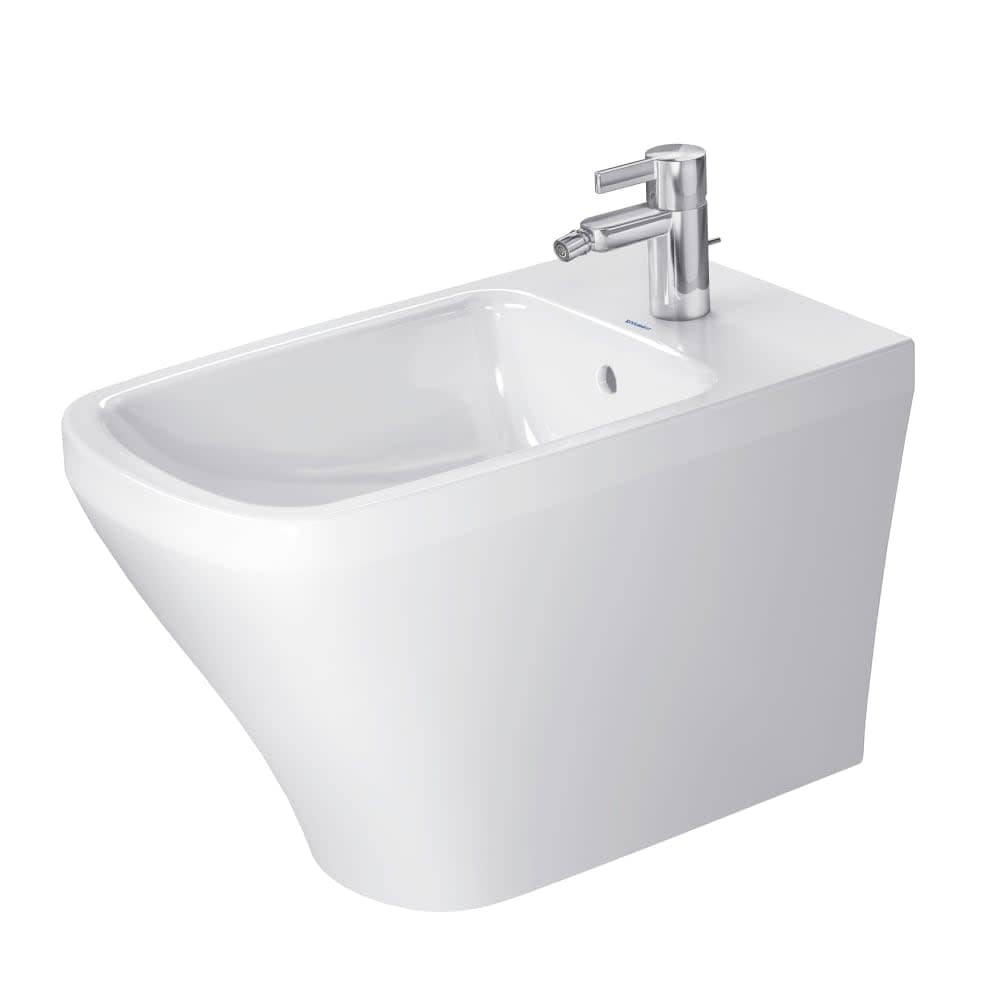 Duravit DuraStyle Floor Mounted Elongated Bidet Freestanding Bidet with Concealed Trapway and Overflow Included