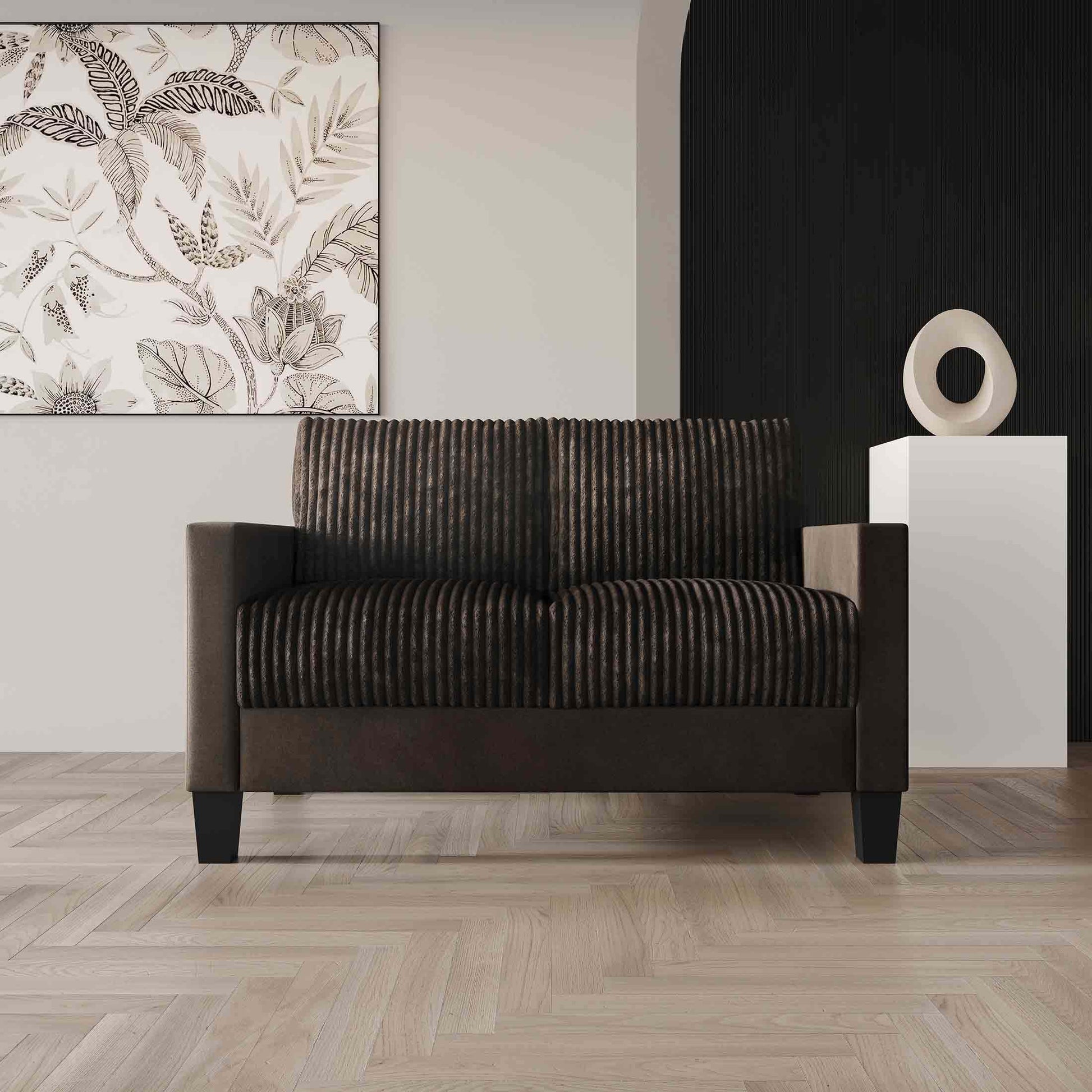 ChaletPosh 53.19-in W Modern Brown Velvet 2-seater Loveseat