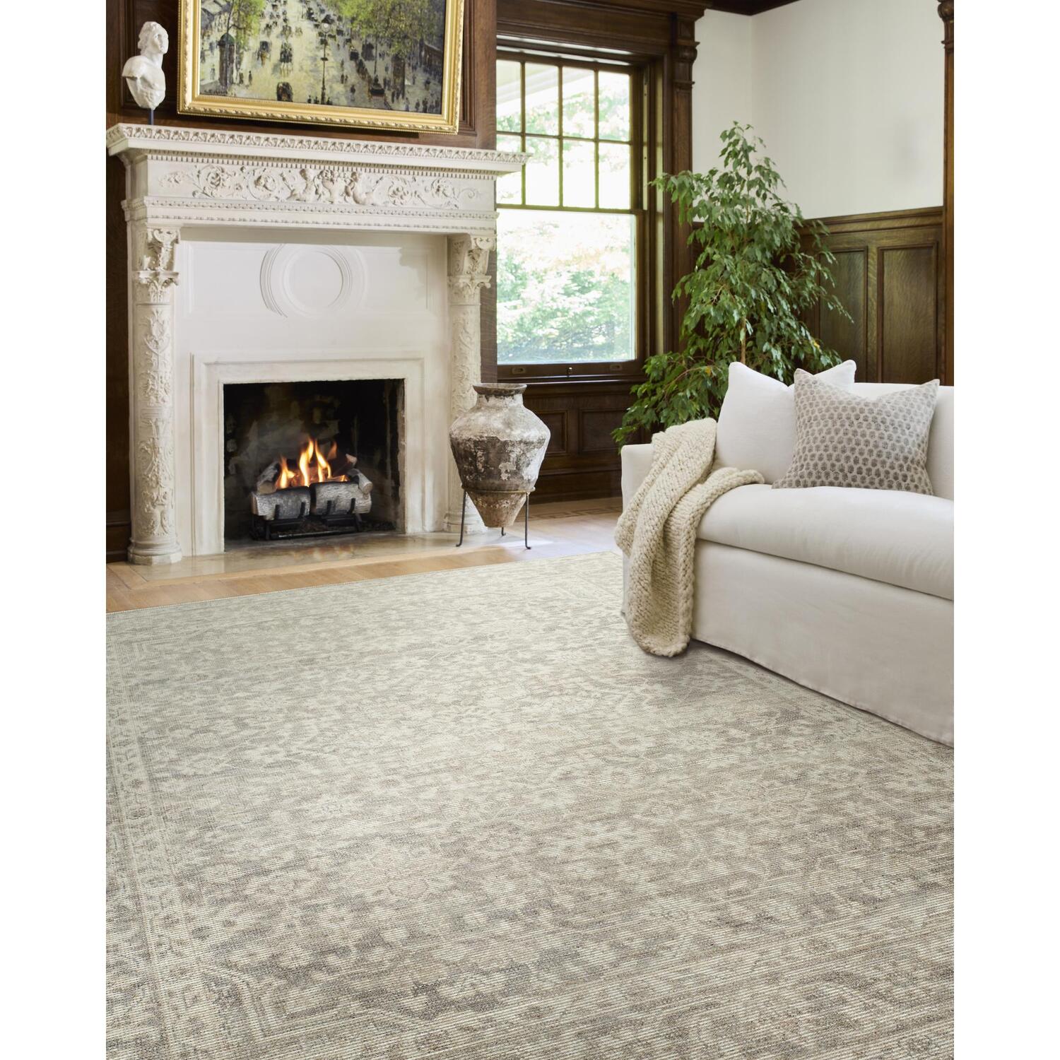 Livabliss Nabela Noor Home Maan 8 x 10 (ft) Flatweave Cotton/Jute/Polyester Gray Rectangular Indoor Medallion Global Spot Clean Only Pet Friendly Area rug