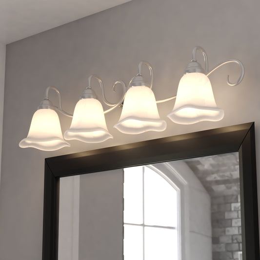 Cascadia Bella 37.5-in 4 Light Brushed Nickel Traditional Bathroom Vanity light