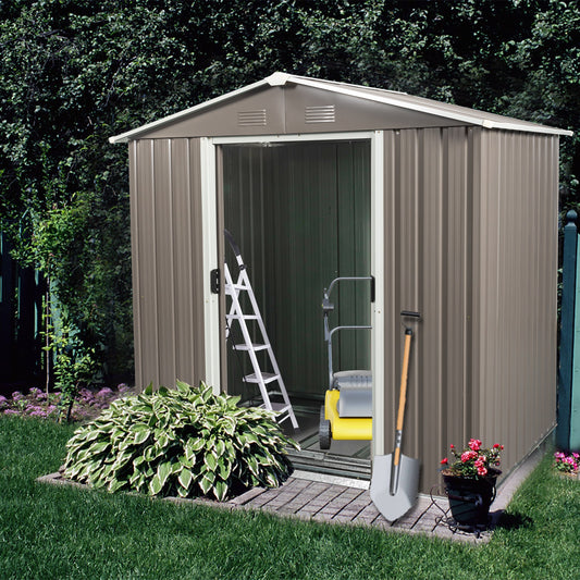 Tatayosi 6ft x 5ft Outdoor Metal Storage Shed gray