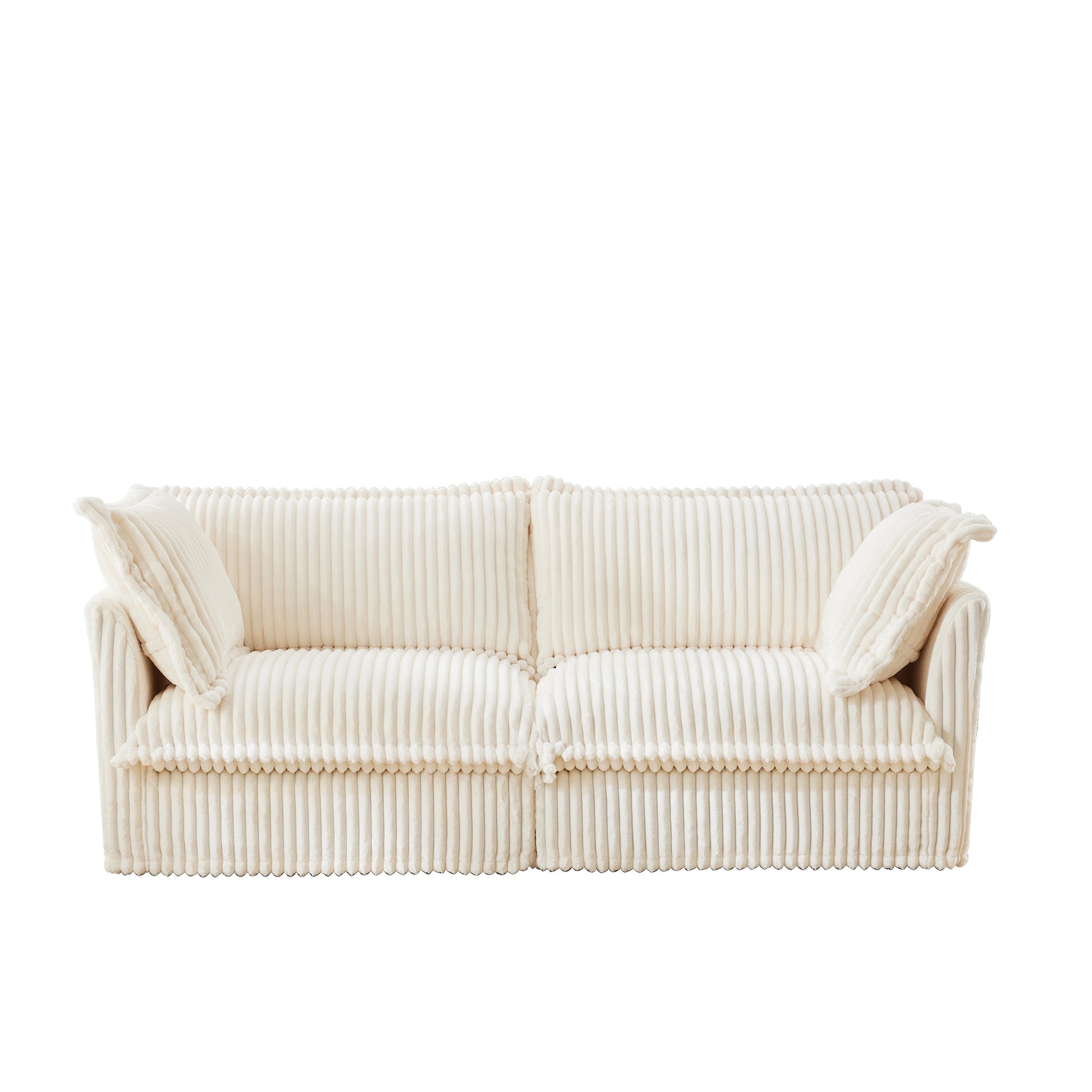 Bybafun 83.4-in W Modern Cream 2-seater Sectional