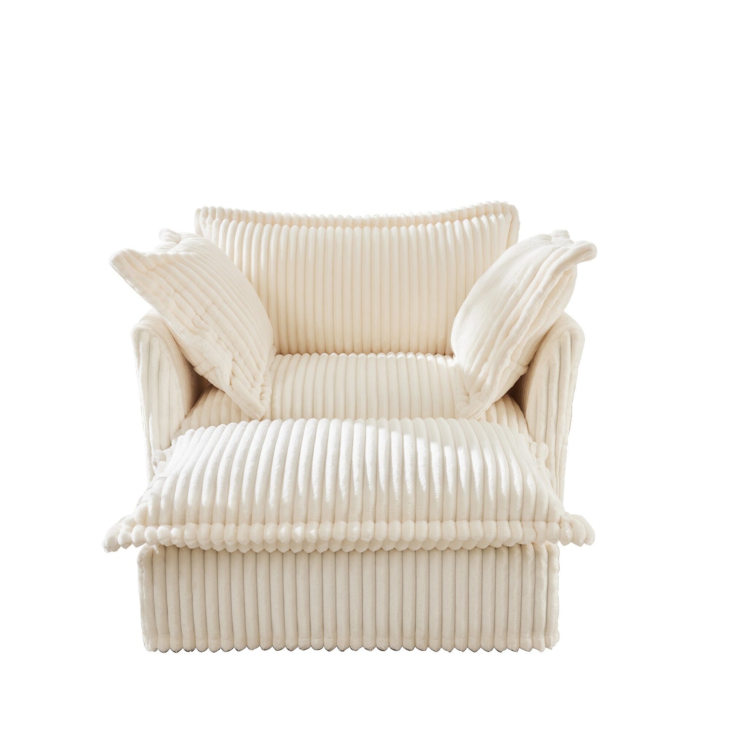 Bybafun 49-in W Modern Beige 1-seater Sofa