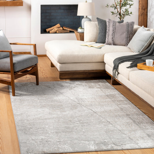 Livabliss Carmel 5 x 8 (ft) Flatweave Polyester Off-White Rectangular Indoor Abstract Mid-Century Modern Spot Clean Only Pet Friendly Area rug
