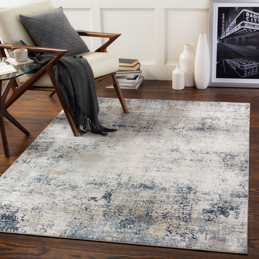 Livabliss Norland 8 x 10 (ft) Flatweave Polyester/Polypropylene Denim Rectangular Indoor Abstract Spot Clean Only Pet Friendly Area rug