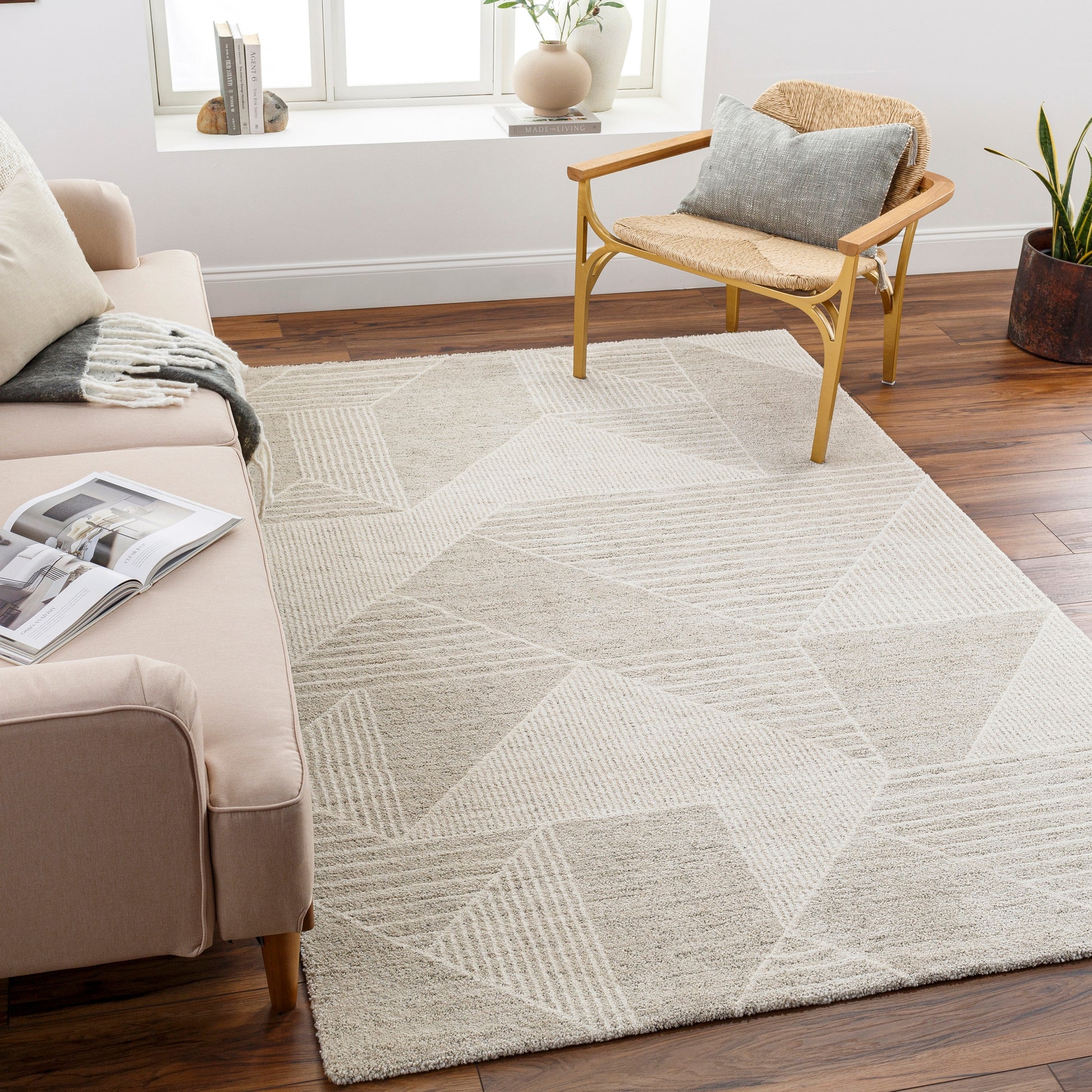 Livabliss Gavic 5 x 7 (ft) Flatweave Polyester/Polypropylene Gray/Taupe Rectangular Indoor Abstract Spot Clean Only Pet Friendly Area rug