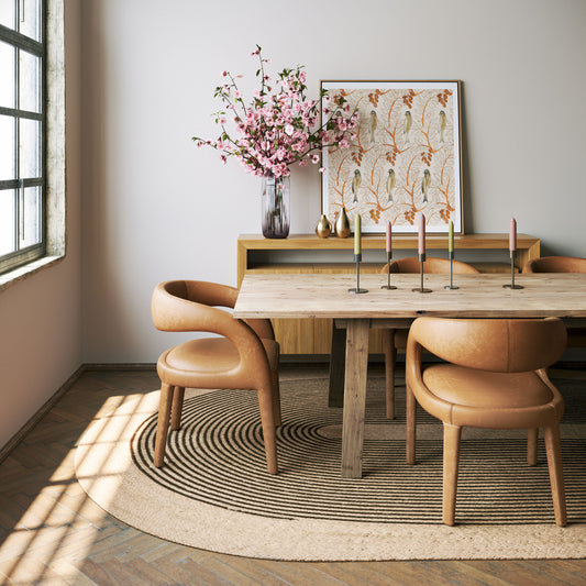 Rugs USA Padma Lakshmi Mysore Hand-Braided Jute Oval Striped Rug 5ft. x 8ft. Oval Dark Brown Area Rug