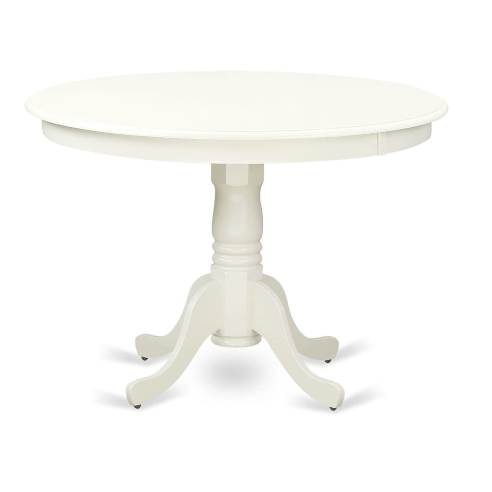 East West Furniture Hartland  Table  42  diameter  Round  Table  Linen  White  Finish