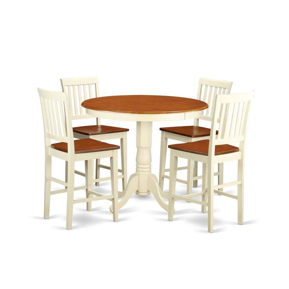 East West Furniture 5 Pc counter height Dining set high Table and 4 Kitchen Chairs