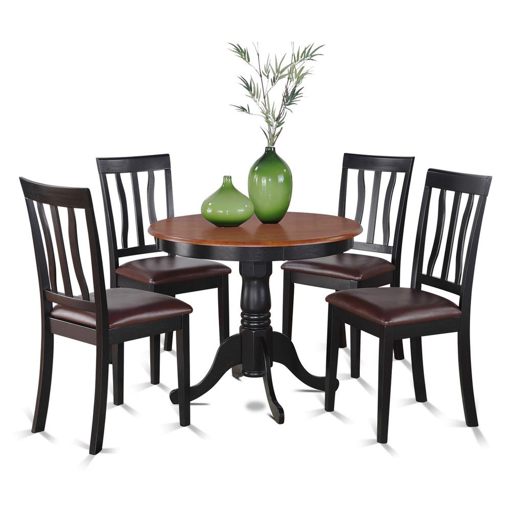 East West Furniture 5 PC Kitchen nook Dining set small Table as well as 4 Kitchen Dining Chairs