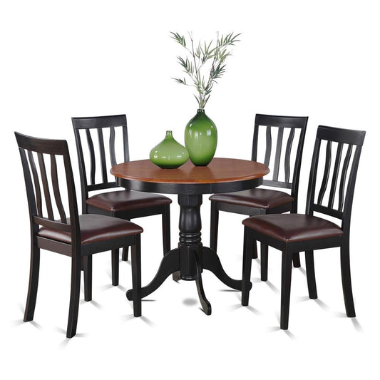 East West Furniture 5 PC Kitchen nook Dining set small Table as well as 4 Kitchen Dining Chairs