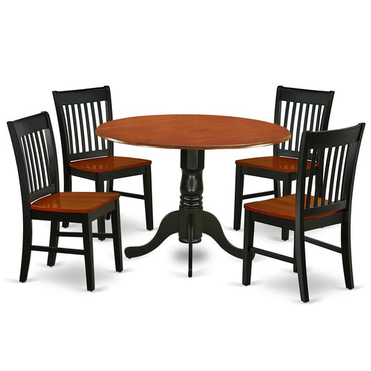 East West Furniture Dining Room Set Black and Cherry