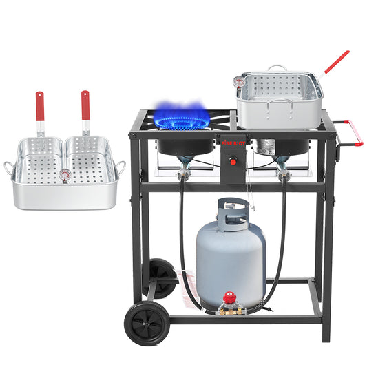 FIRE RIOT Dual-Basket Fryer Black Propane