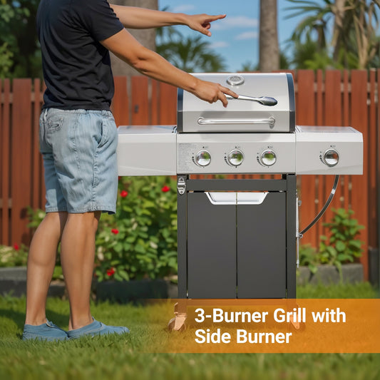 Dexmalle  3-Burner Grill with Side Burner