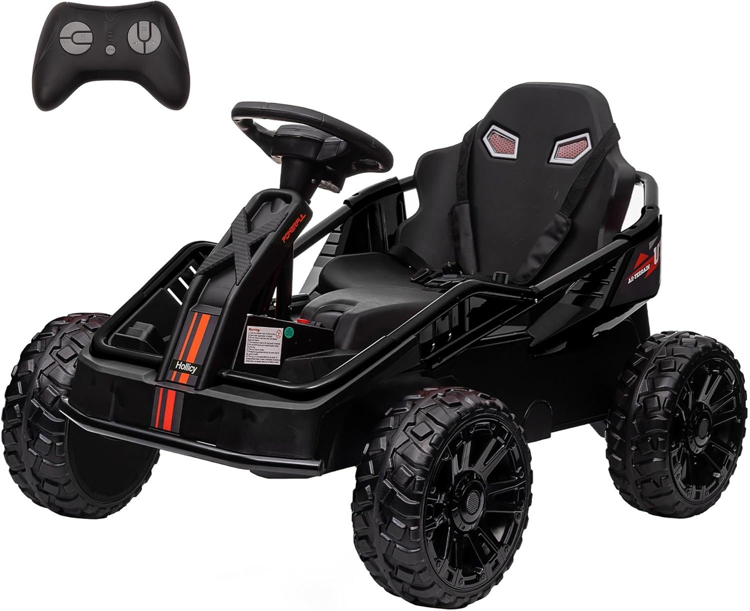 Qeetex 24V Ride-on Toys for Big Kids Electric Four Wheeler Electric Car for Kids 37-95 Months with Parent Remote Bluetooth Music Horn 4 Shock Absorbers Dual 12v Batteries ASTM/CPSIA Certified