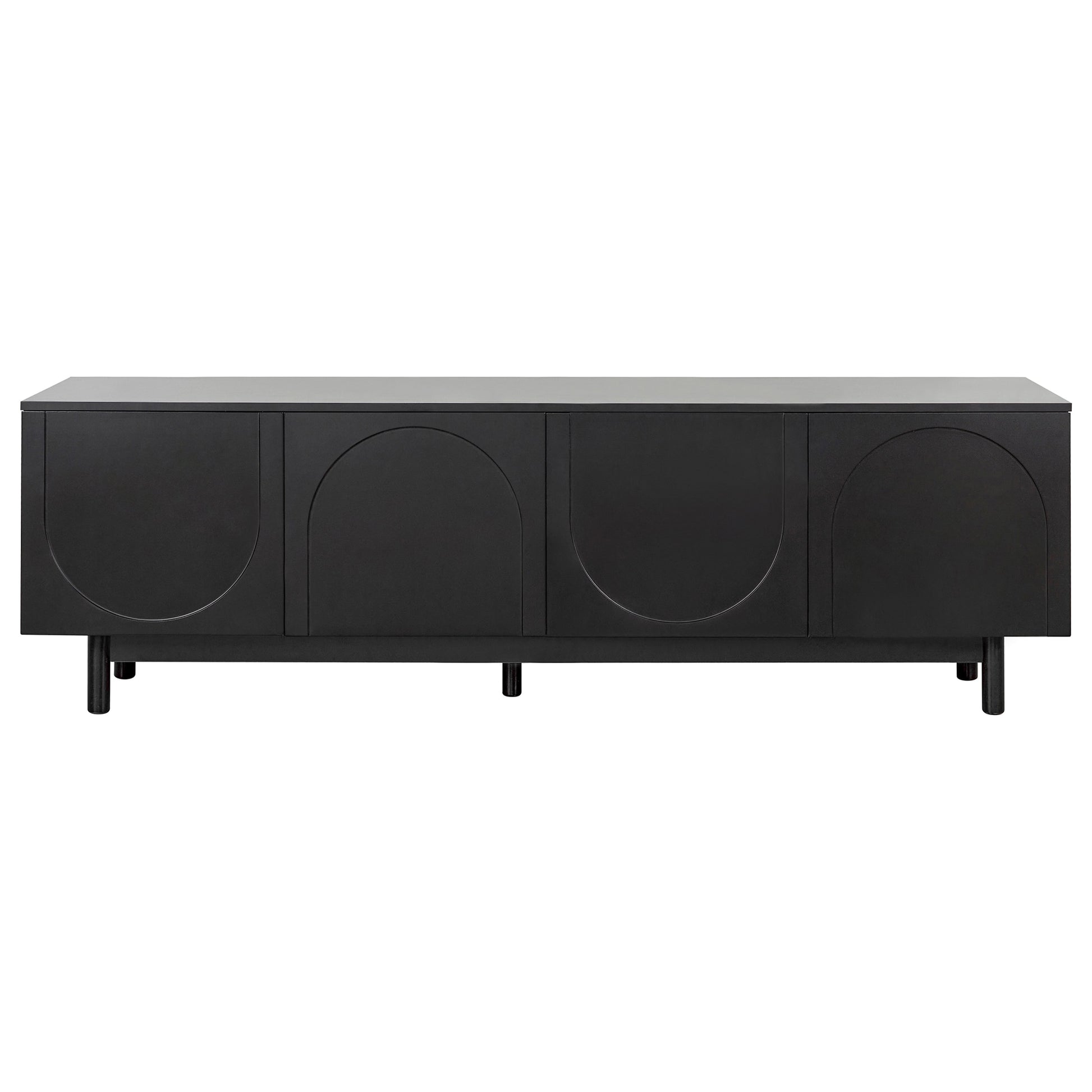 Bybafun Modern/Contemporary Black 70.8-in W Floating TV stand ( Accommodates TVs up to 78-in )