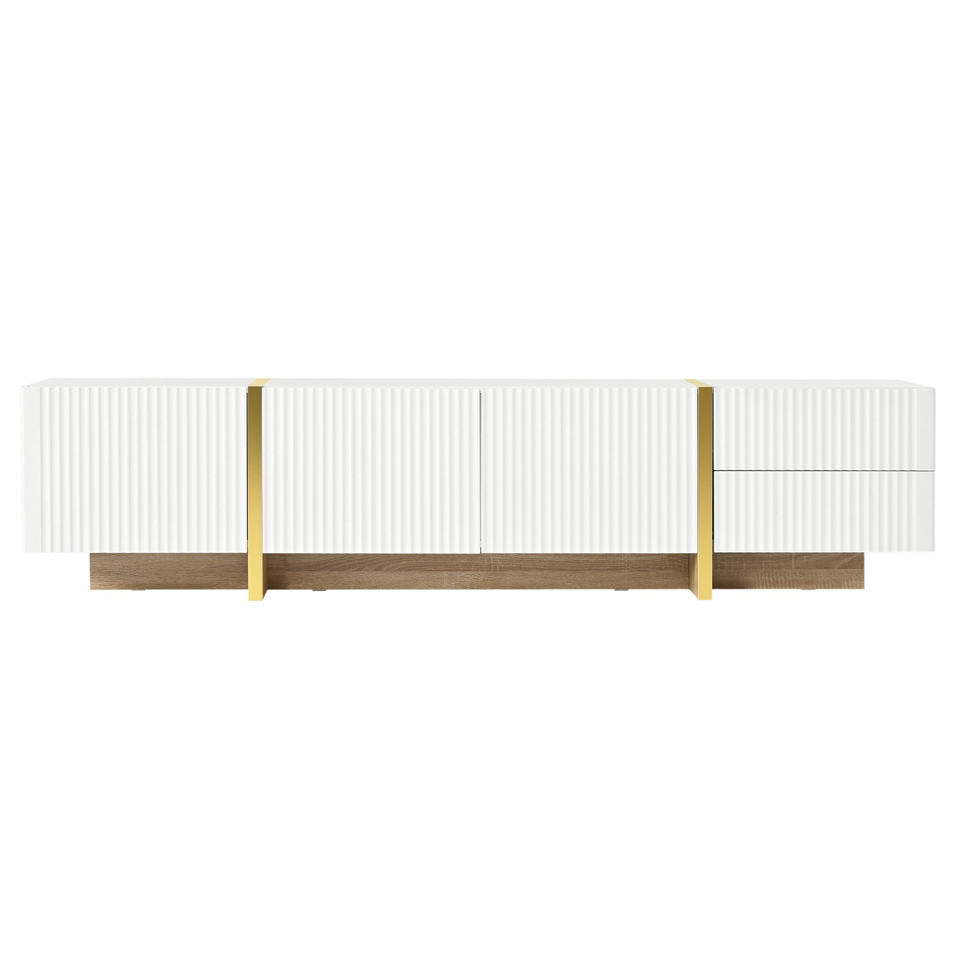 Bybafun Modern/Contemporary White 74.7-in W Floating TV stand ( Accommodates TVs up to 80-in )