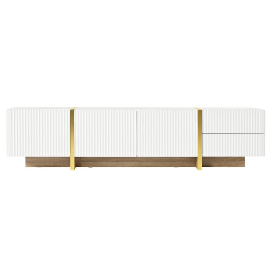 Bybafun Modern/Contemporary White 74.7-in W Floating TV stand ( Accommodates TVs up to 80-in )