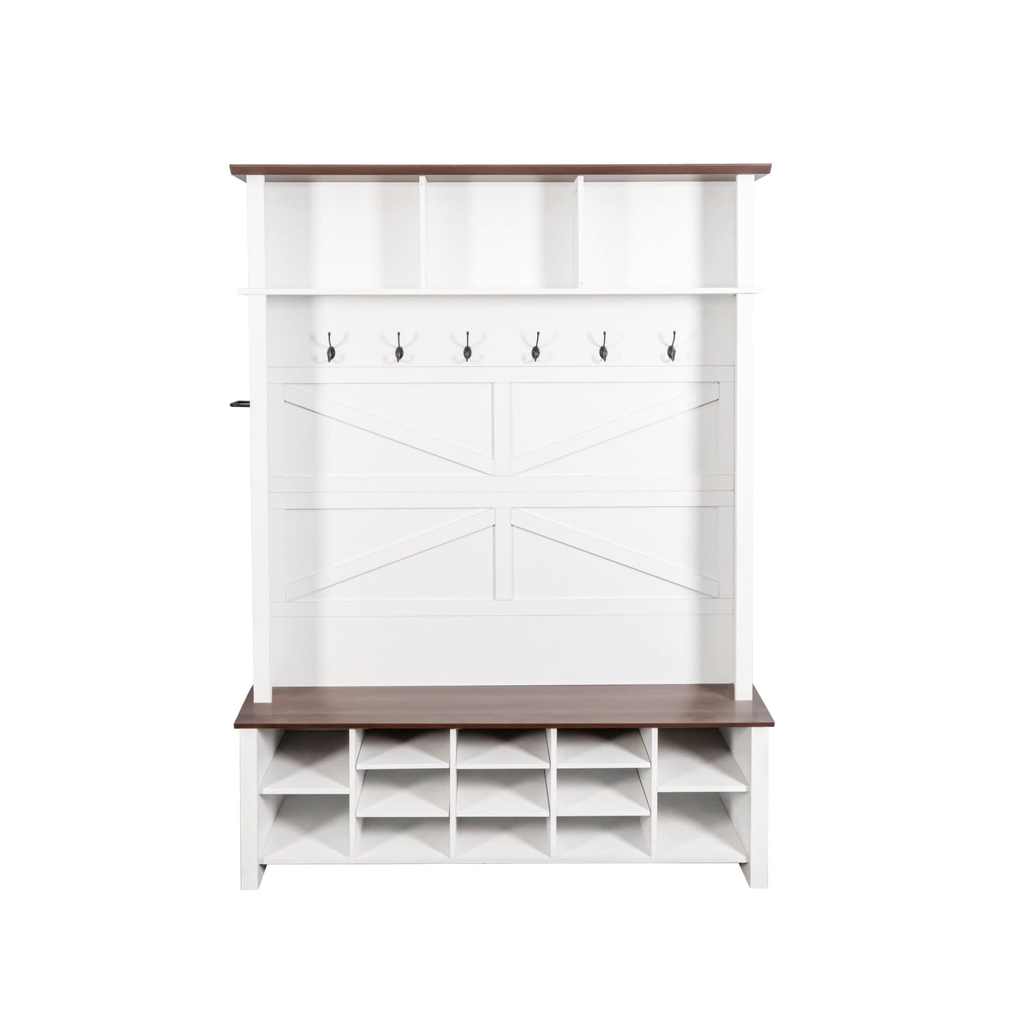 Bybafun Modern 56.3-in White Composite Hall Tree