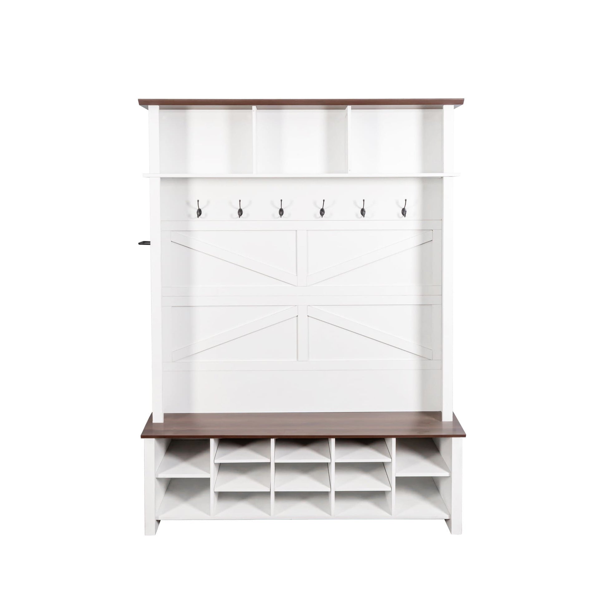 Bybafun Modern 56.3-in White Composite Hall Tree