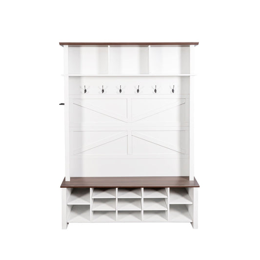 Bybafun Modern 56.3-in White Composite Hall Tree