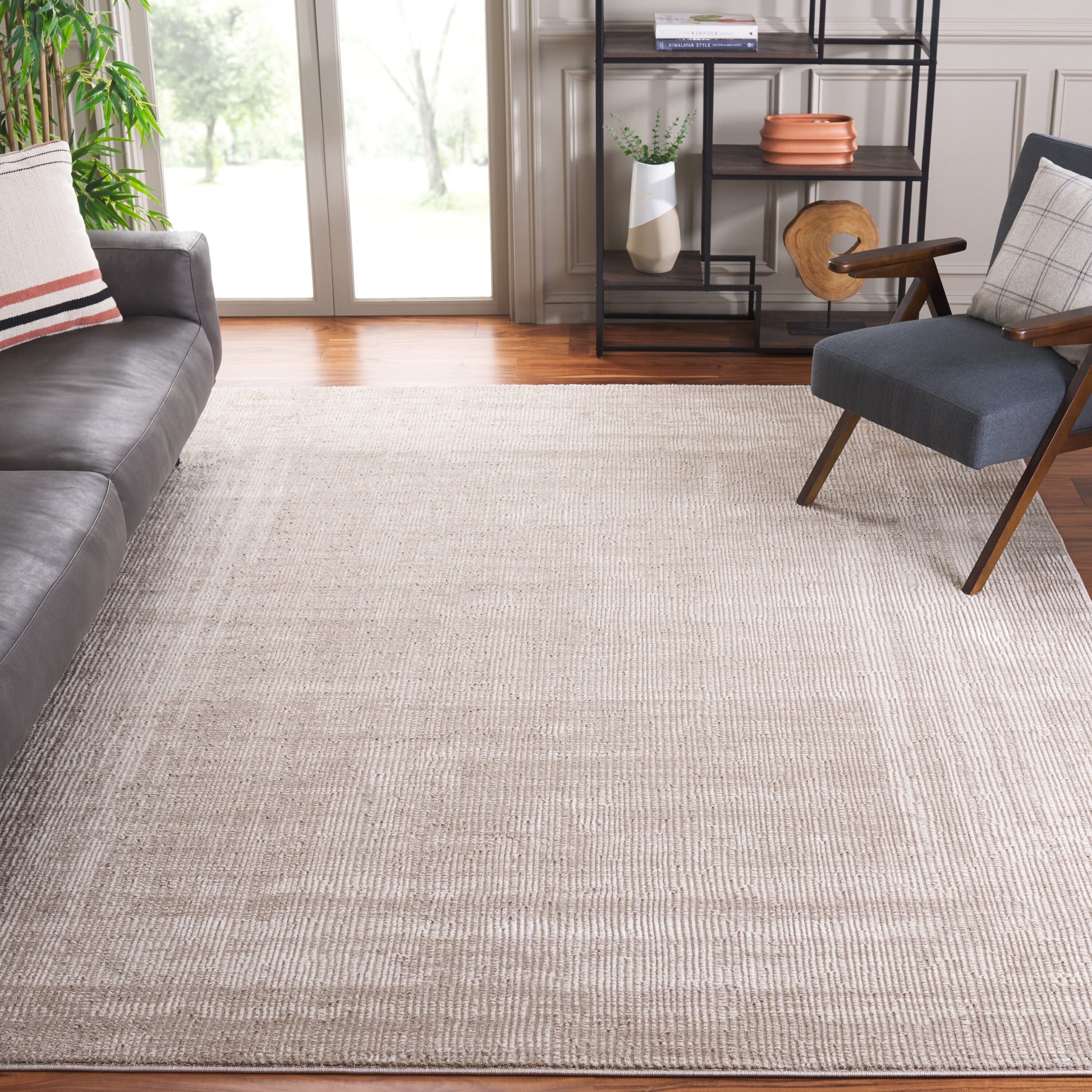 Safavieh Continental 8 x 10 (ft) Loomed Polyester/Polypropylene Ivory/Beige Rectangular Indoor Solid Mid-Century Modern Spot Clean Only Area rug