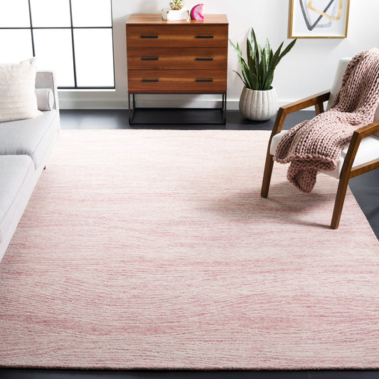 Safavieh Metro 8 x 10 (ft) Tufted Wool Pink/Ivory Rectangular Indoor Solid Mid-Century Modern Professionally Clean Only Area rug