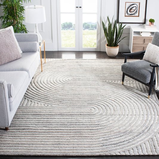 Safavieh Southampton 8 x 10 (ft) Tufted Wool Beige Rectangular Indoor Geometric Mid-Century Modern Spot Clean Only Area rug