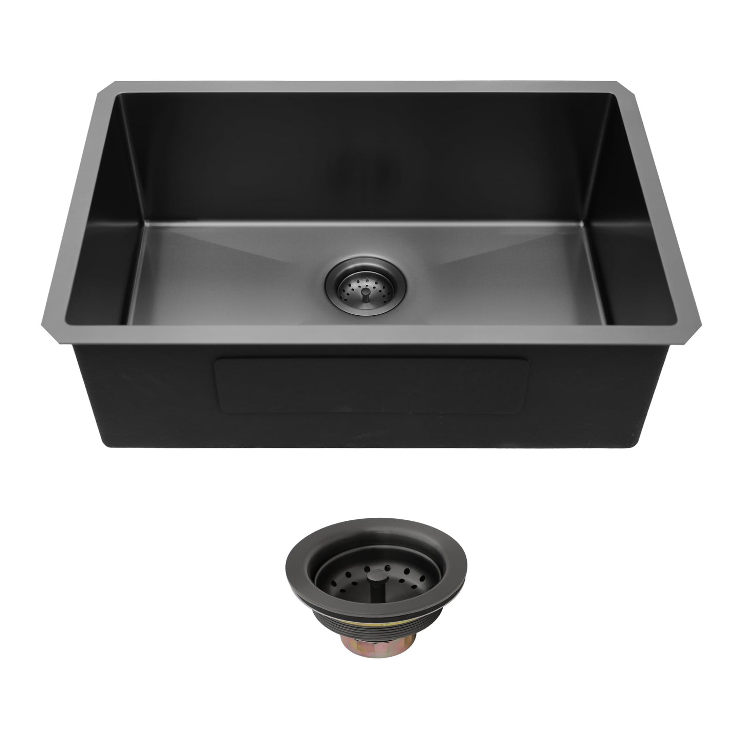 LIVIZA Nano Coating Gunmetal Black Undermount 30-in x 18-in Stainless steel Single bowl 16 -Gauge Kitchen Sink