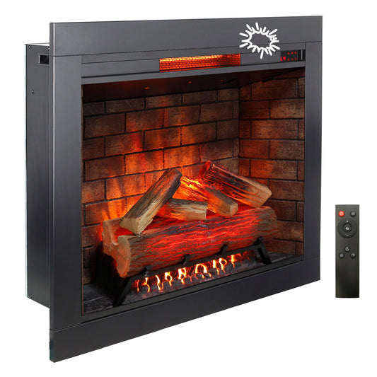 Tatayosi 33 inch Infrared Electric Fireplace with Removable Trim kit Insert Touch Panel Heater